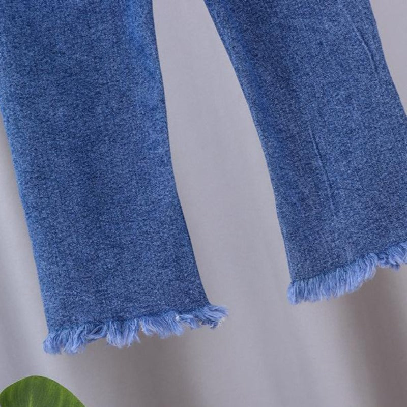 [102370] - Bawahan Jeans / Celana Panjang Anak - Motif Rabbit Accent 3D
