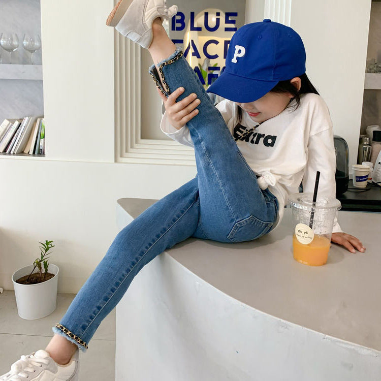 [507720] - Celana Panjang Jeans Rawis Anak Perempuan - Motif Middle Split