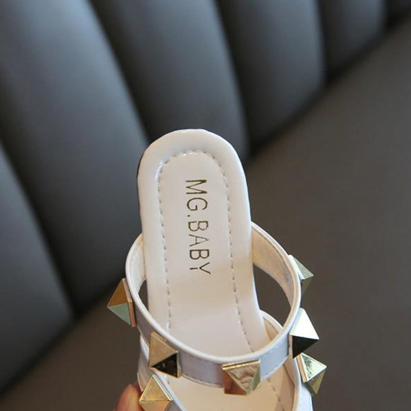 [381177] - Sandal Flat Trendy Anak Import - Motif Diamond Pyramid