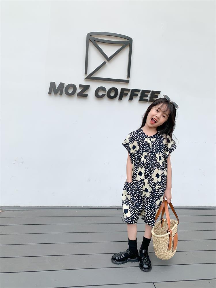 [507577] - Import Jumpsuit Korean Style Anak Perempuan - Motif Flower Scales