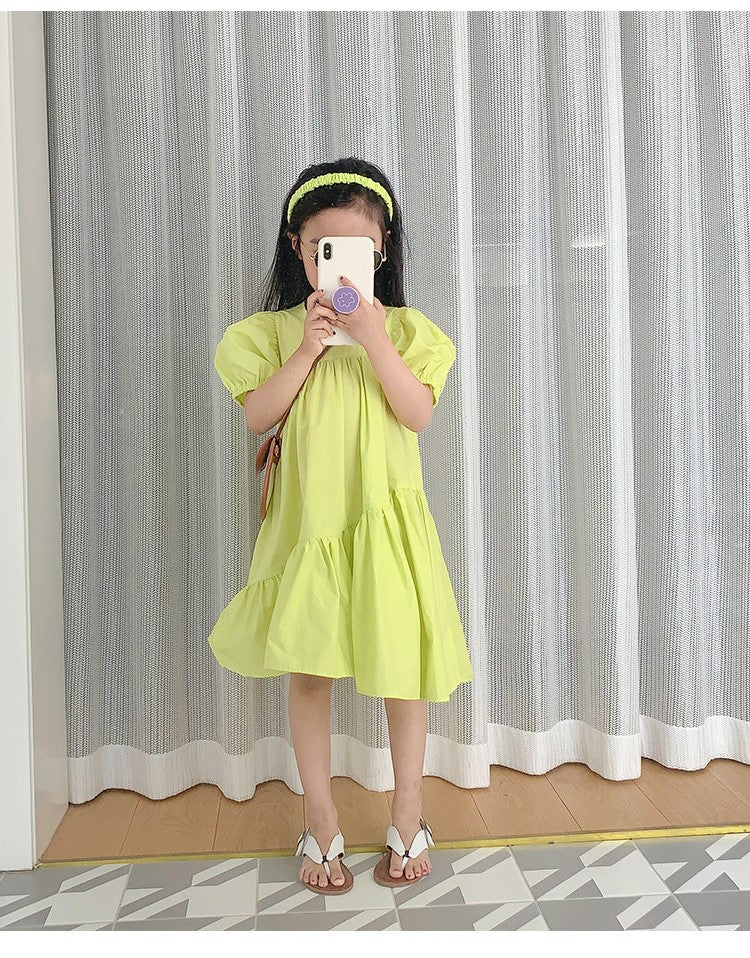 [507229] - Dress Fashion Anak Perempuan - Motif Simple Color