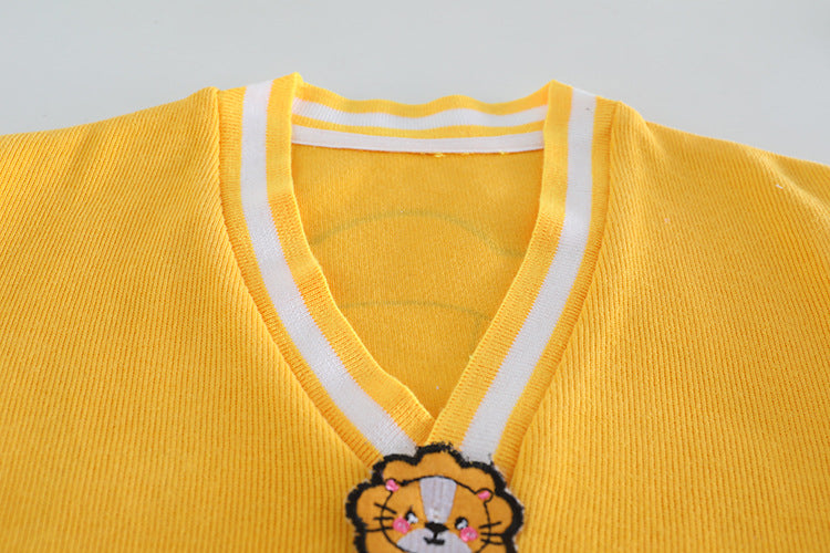 [340291] - Setelan 3 in 1 Sweater Crewneck Celana Chino Anak Cowok - Motif Cute Lion