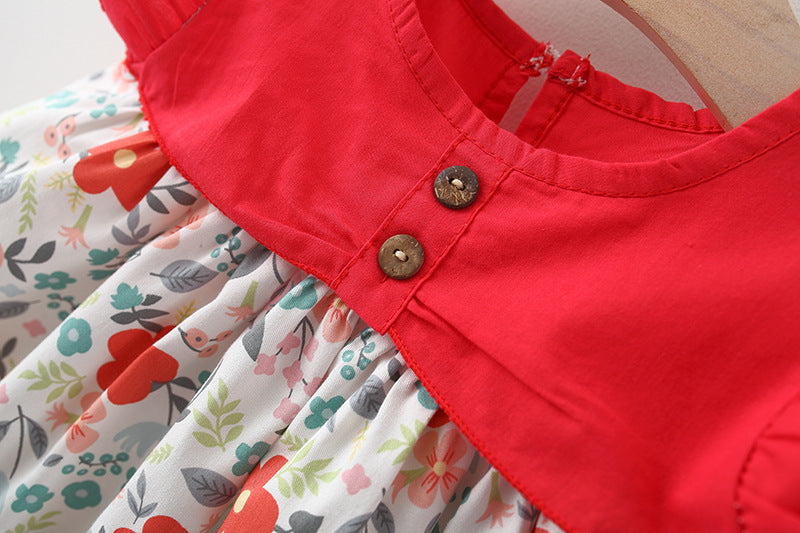 [340248] - Dress Pantai Lengan Kutung Anak Perempuan - Motif Bloom Flower