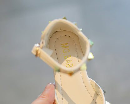 [381184] - Sepatu Sandal Flat Anak Trendy Import - Motif Pyramid Jewelry