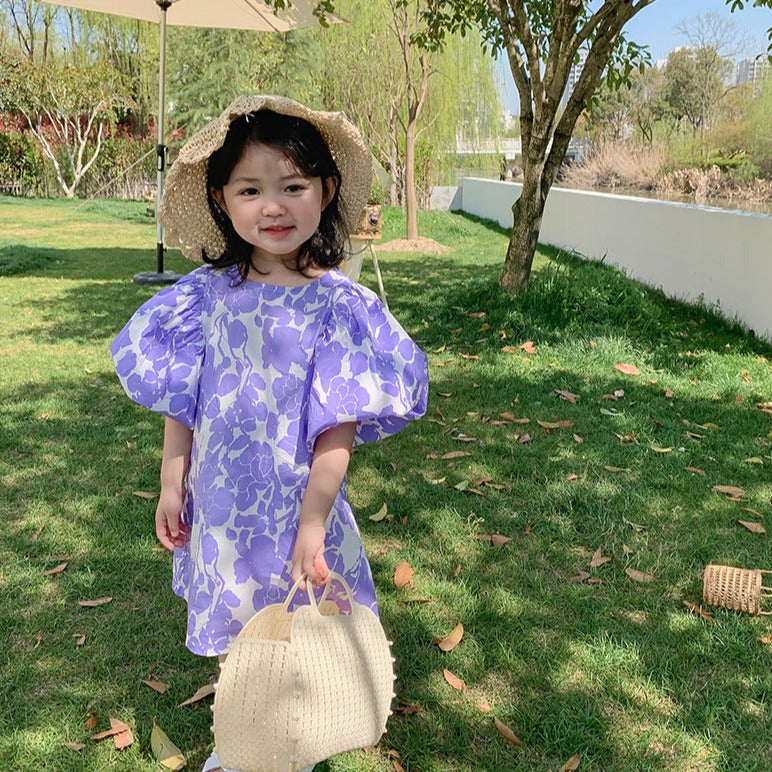 [507598] - Dress Fashion Anak Perempuan - Motif Fading Flowers