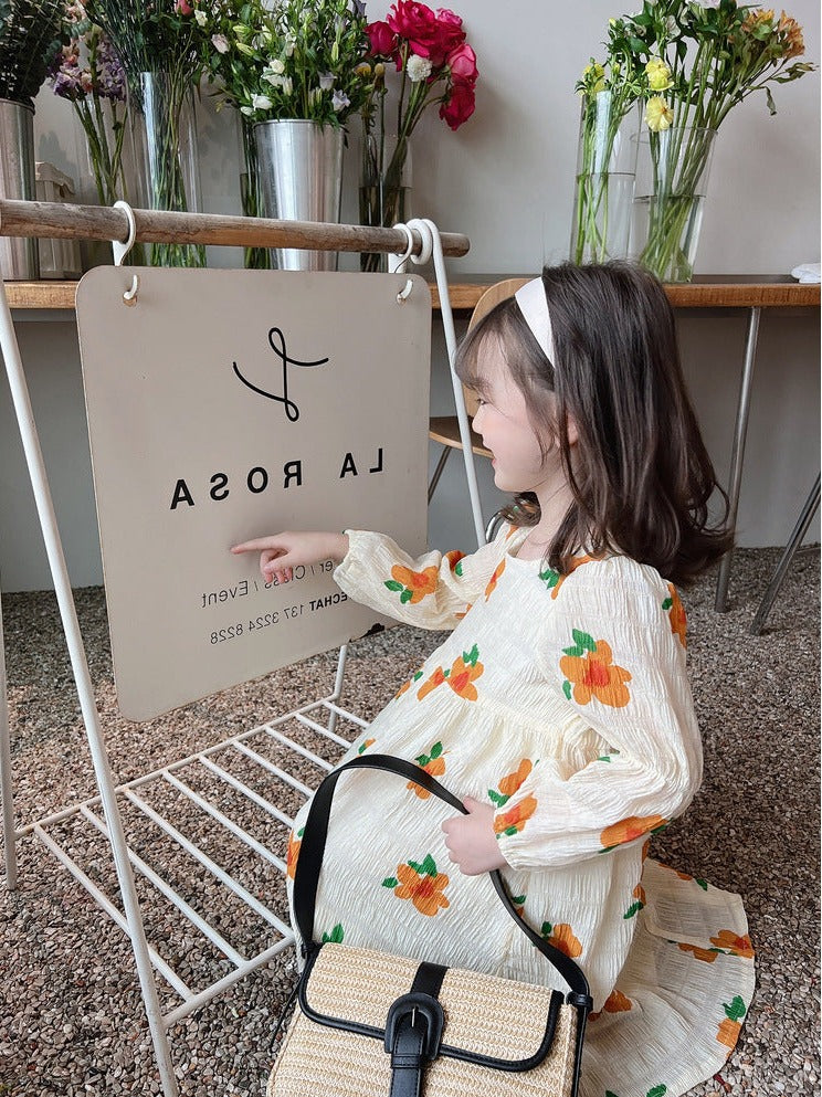 [507675] - Long Dress Bunga Anak Perempuan - Motif Decorative Flowers