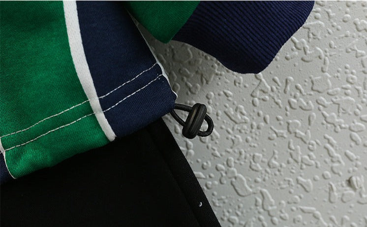 [119359] - Atasan Sweater Crewneck Lengan Panjang Import Anak Cowok Cewek - Motif Wavy Stripe