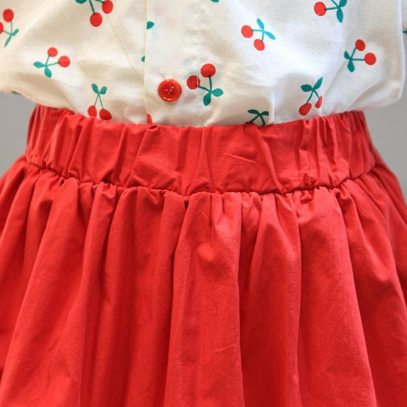 [363336] - Setelan Blouse Fashion Trend Anak Perempuan - Motif Cherry Fruit