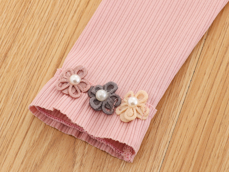 [102337] - Bawahan Legging / Celana Panjang Anak - Motif Three Flowers 3D