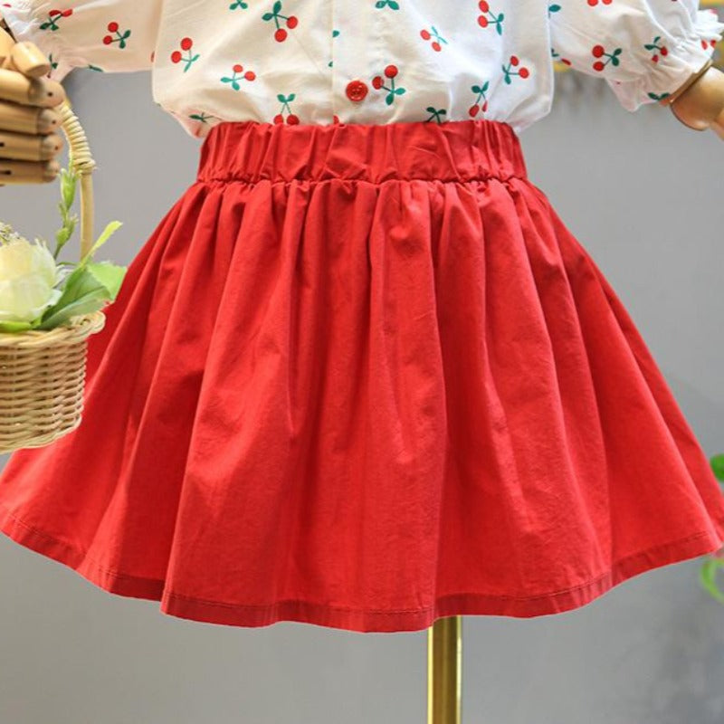 [363336] - Setelan Blouse Fashion Trend Anak Perempuan - Motif Cherry Fruit