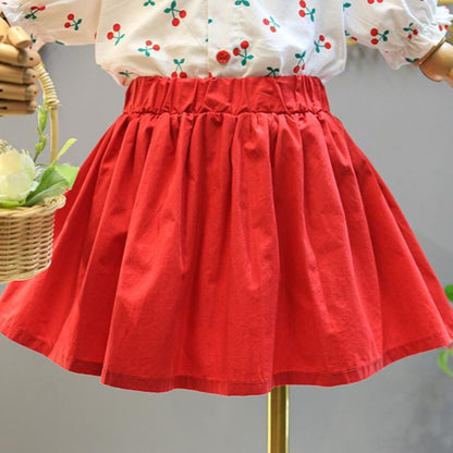 [363336] - Setelan Blouse Import Fashion Trend Anak Perempuan - Motif Cherry Fruit