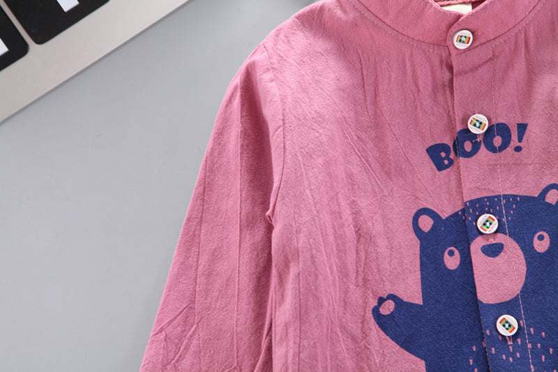 [368460] - Atasan Kemeja Anak Fashionable - Motif Boo Animal