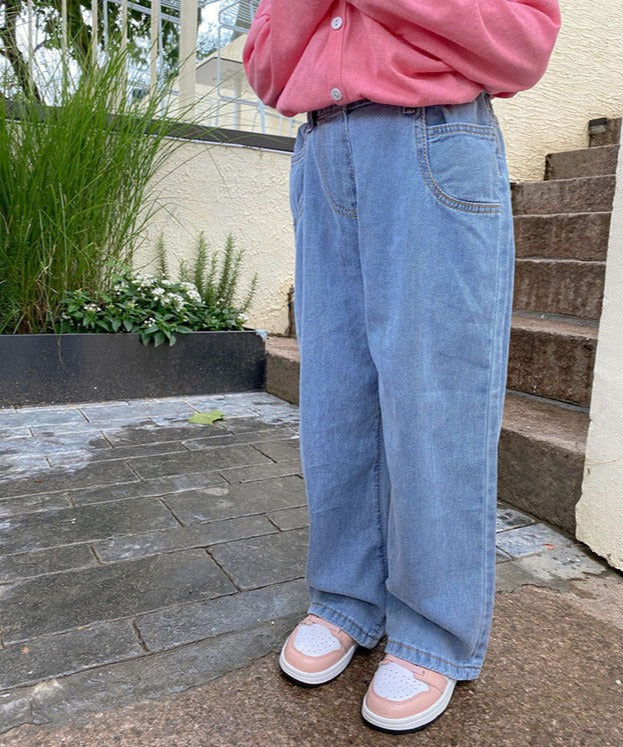 [507671] - Celana Panjang Jeans Kulot Anak Perempuan - Motif Long Plain