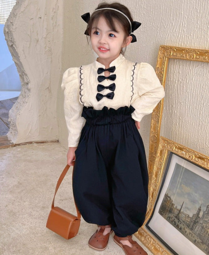 [507682] - Setelan Blouse Celana Jogger Balon Anak Perempuan - Motif Tie Row