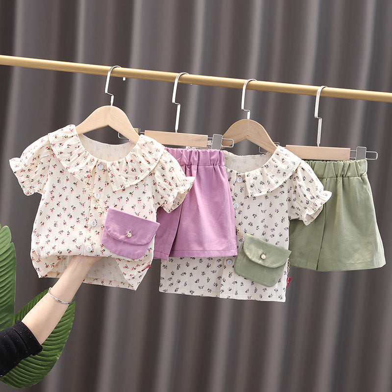[368375] - Setelan Blouse Anak Perempuan Stylish - Motif Lace Collar