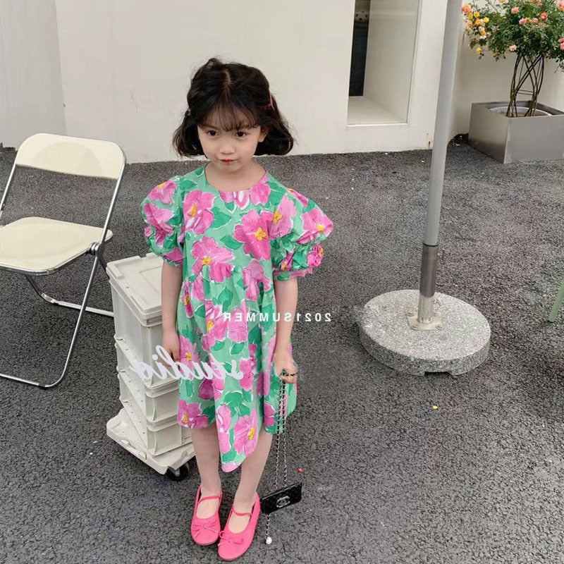[507601] - Dress Fashion Anak Perempuan - Motif Nature Flora