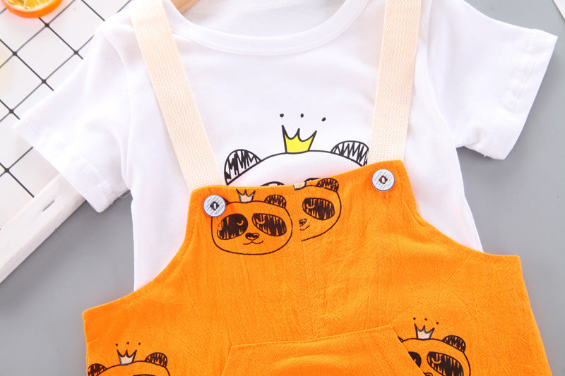 [368369] - Setelan Overall Anak Perempuan - Motif Panda Face