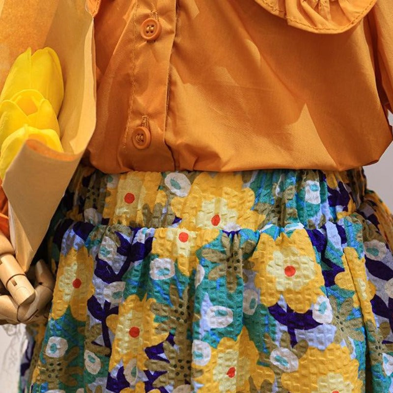 [363414] - Setelan Blouse Ootd Fashion Anak Perempuan - Motif Sunflower