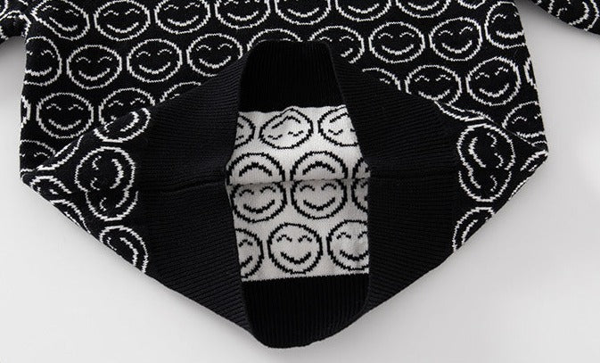 [513650] - Atasan Sweater Polo Kerah Lengan Panjang Anak Laki-Laki - Motif Round Smile