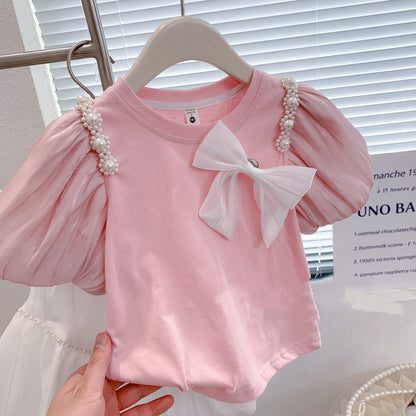 [363500] - Setelan Fashion Anak Import - Motif Pearls Ribbon