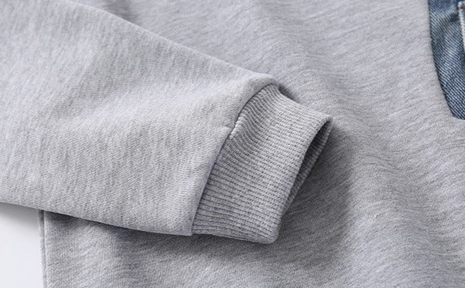 [513583] - Sweater Crewneck Gradasi Warna Lengan Panjang Anak Cowok - Motif Little Pocket