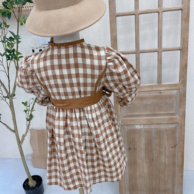 [507685] - Dress Kerah Bulat Anak Perempuan - Motif Small Box