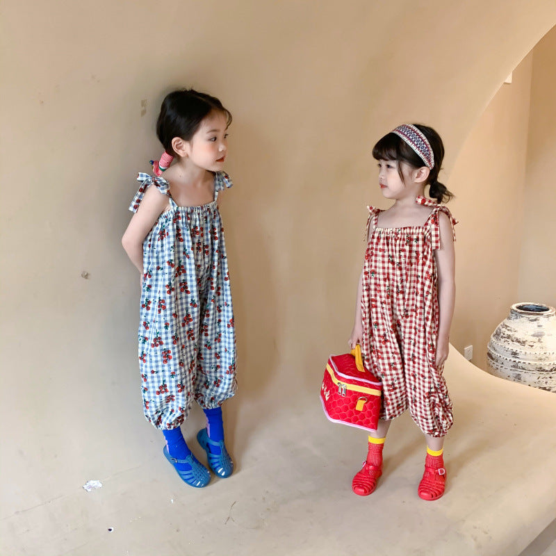 [507480] - Baju Jumpsuit Fashion Anak Perempuan - Motif Tartan Plaid