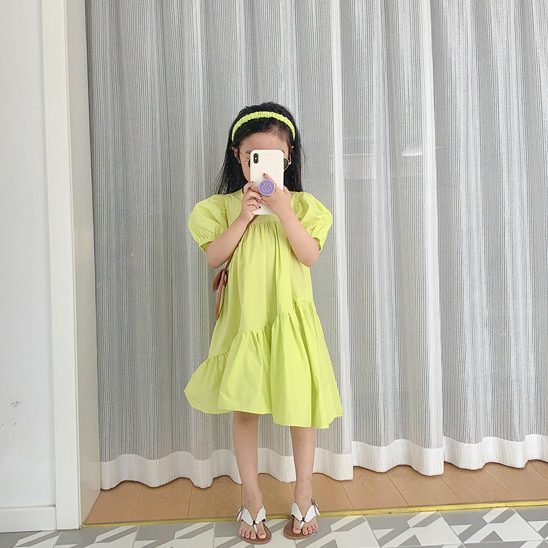 [507229] - Dress Fashion Anak Perempuan - Motif Simple Color