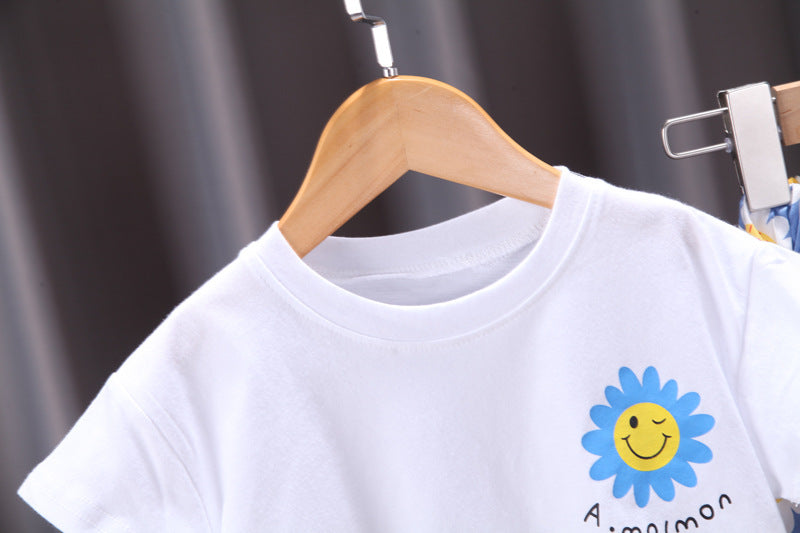 [368401] - Setelan Kaos Santai Anak - Motif Sunflower