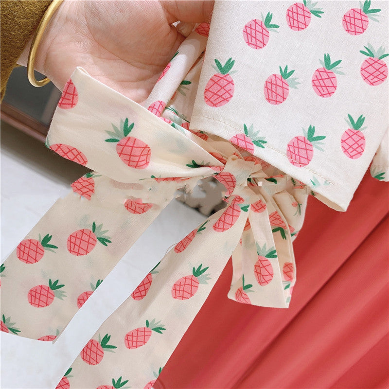 [363461] - Setelan Blouse Celana Panjang Kulot Anak Perempuan - Motif Little Pinneapple