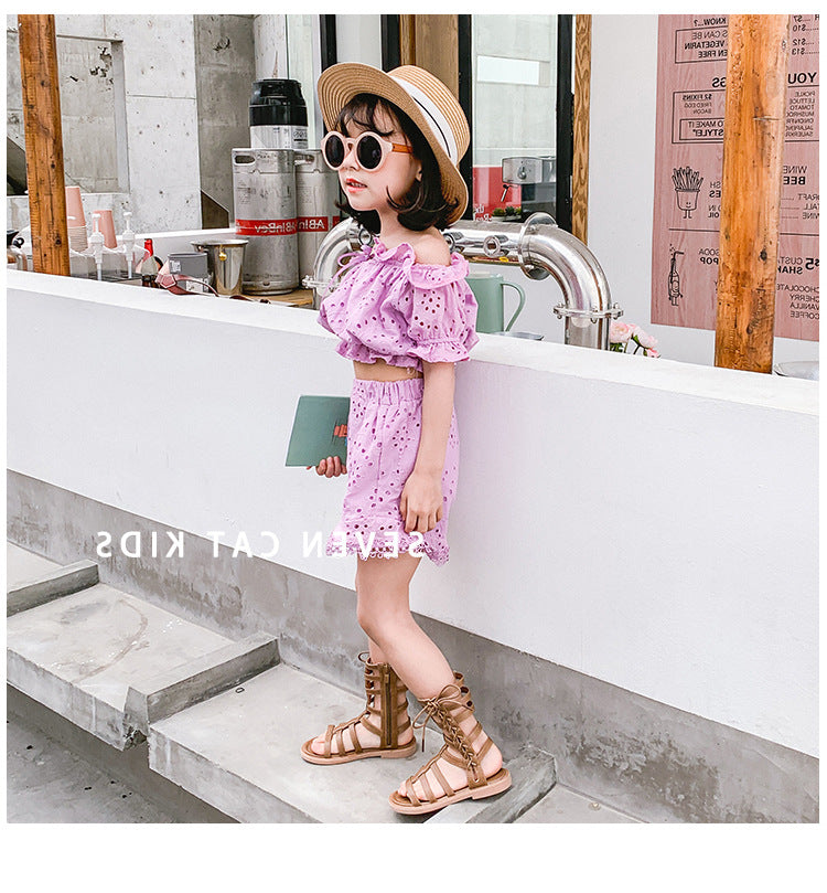 [507254] - Setelan Trendy Anak Perempuan - Motif Smooth Hole
