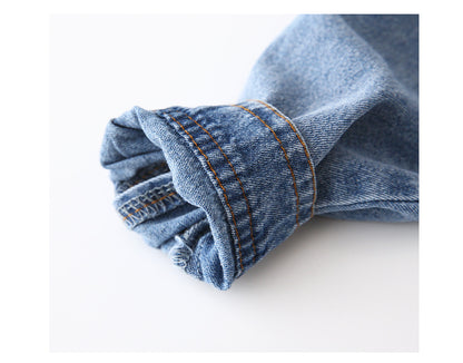 [119267] - Jaket Kemeja Jeans Style Anak Import - Motif Big Pockets