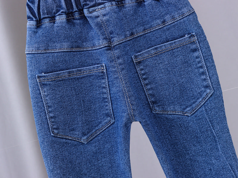 [102323] - Bawahan Jeans / Celana Panjang Anak Import - Motif Beautiful Crown 3D