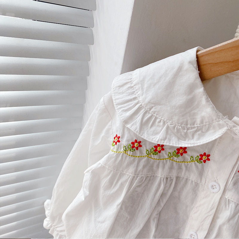 [363555] - Setelan One Set Anak Cewek Baju Fashion Blouse Celana Panjang Jeans Cutbray Anak Perempuan - Motif Lace Flower