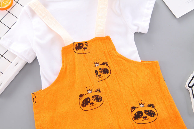 [368369] - Setelan Overall Anak Perempuan - Motif Panda Face