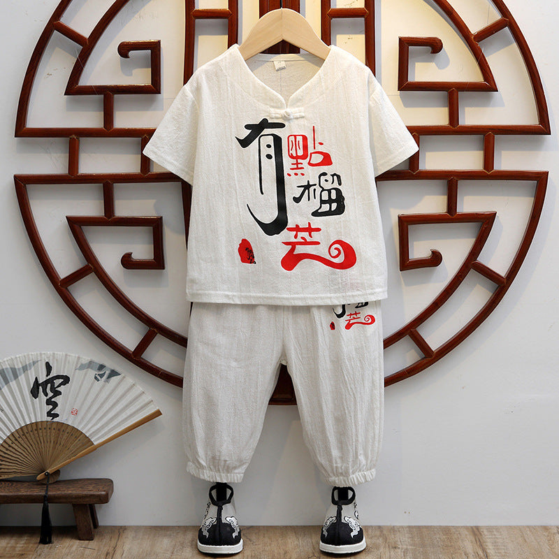 [119288] -Setelan Kaos Keren Anak - Motif Chinese writing