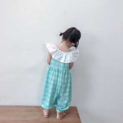 [507255] - Setelan Jumpsuit Anak Perempuan Import - Motif Stripes