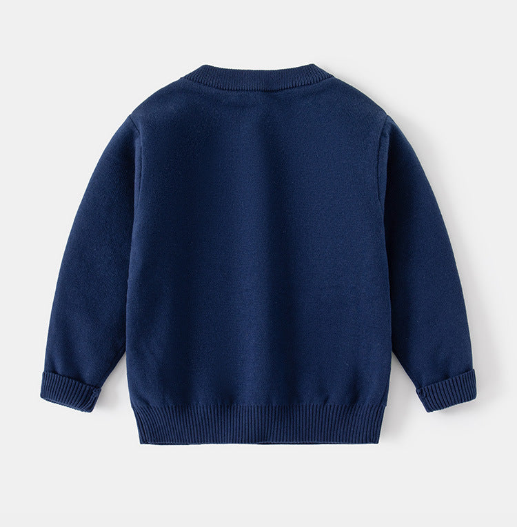 [513637] - Atasan Sweater Crewneck Lengan Panjang Anak Laki-Laki - Motif Hello Dino