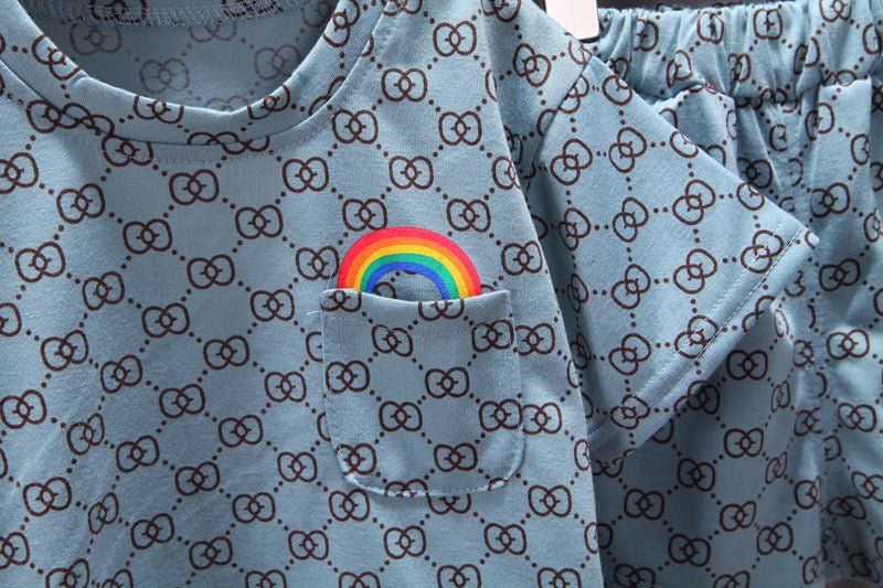 [368525] - Setelan Kaos Anak Fashionable - Motif Rainbow Pouch