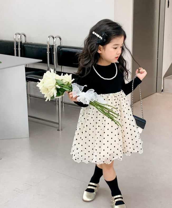 [363582] - Setelan Dress Mini Blazer Anak Perempuan - Motif Casual Polka