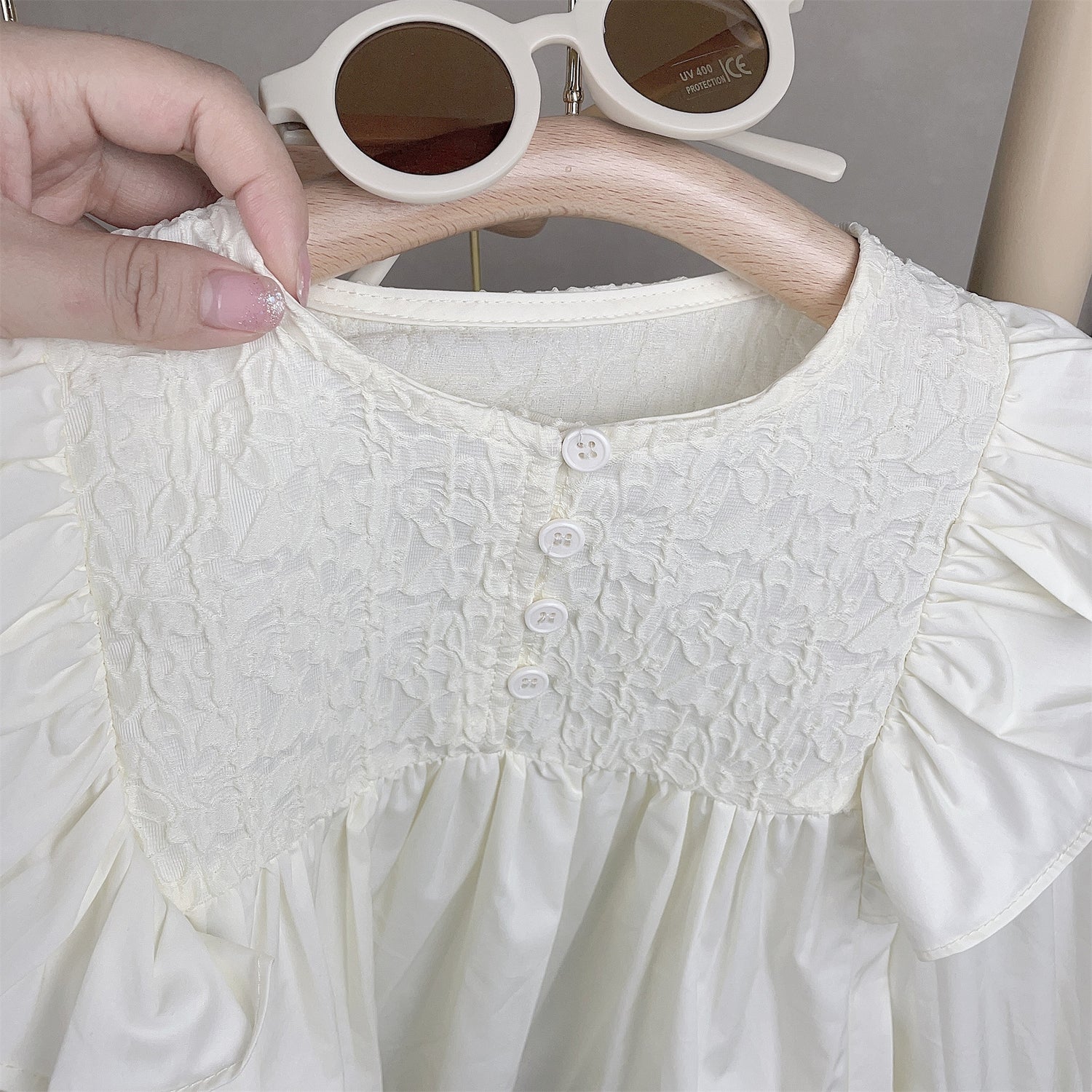 [363583] - Setelan Blouse Celana Panjang Cutbray Import Anak Perempuan - Motif Plain Lace