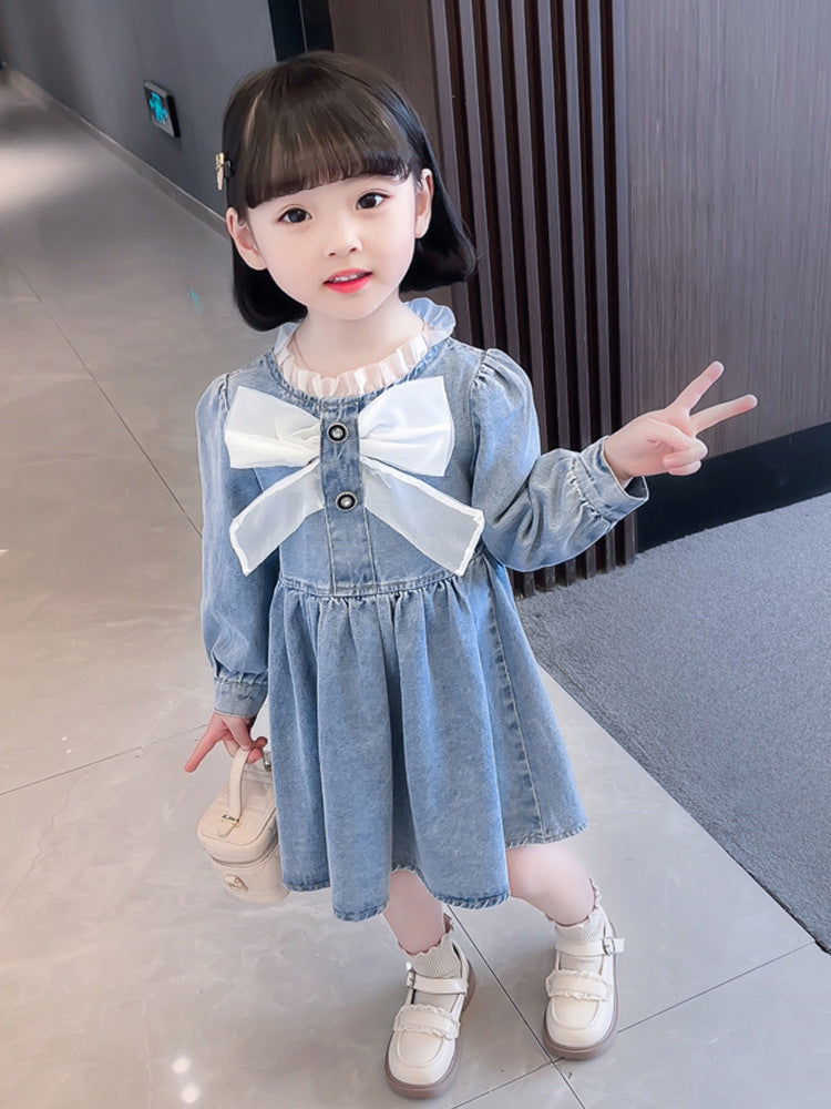 [507697] - Dress Kerah Renda Anak Perempuan - Motif Chest Ribbon