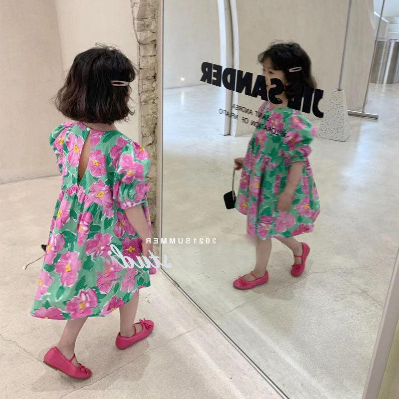 [507601] - Dress Fashion Anak Perempuan - Motif Nature Flora
