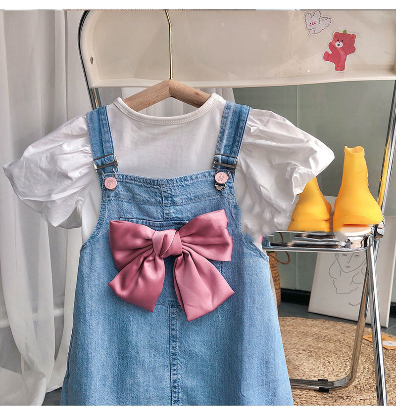 [363340] - Setelan Overall Import Fashion Trend Anak Perempuan - Motif Butterfly Ribbon