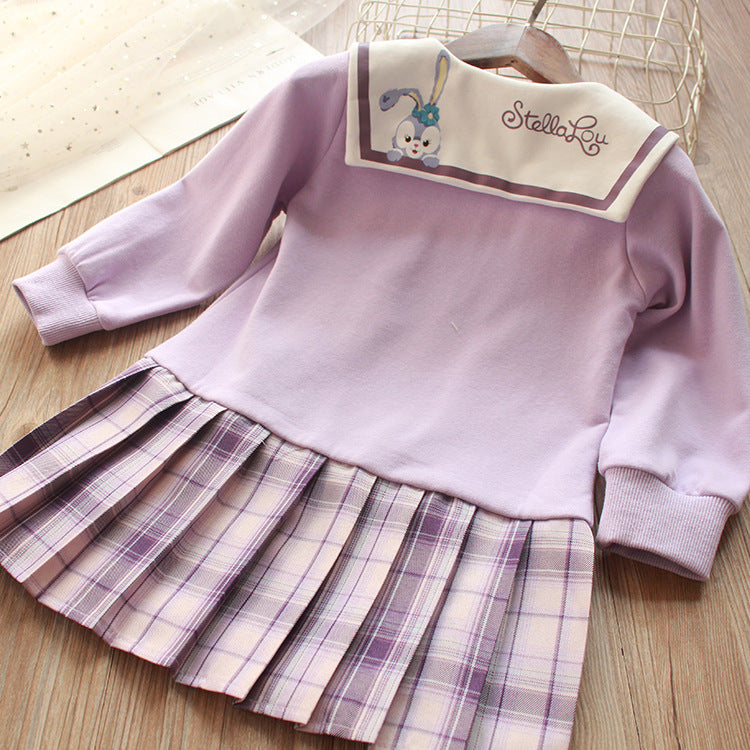 [363514] - 3D Dress Boneka Rok Lipat Plisket Gaya Korea Anak Perempuan - Motif Pocket Rabbit