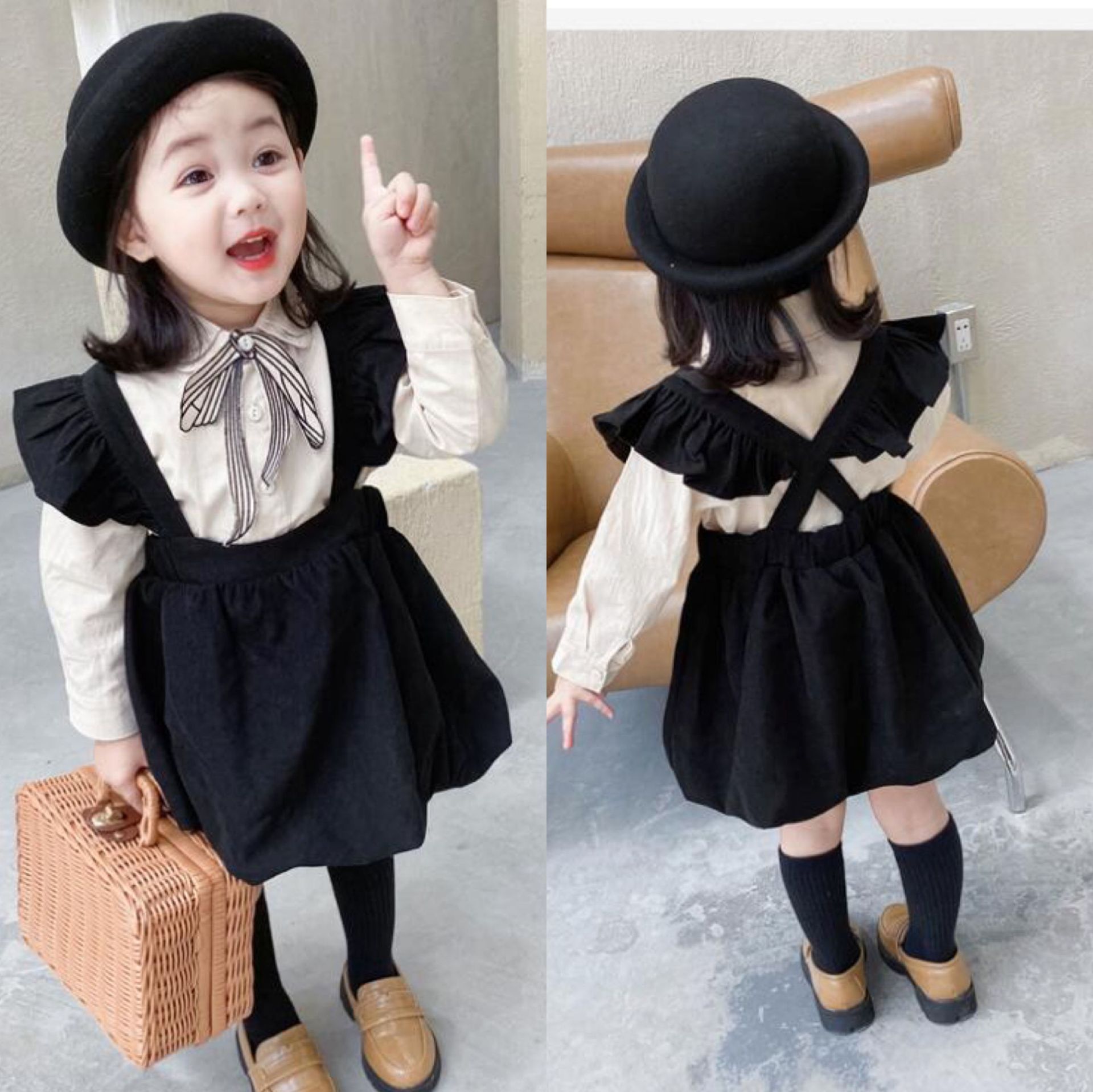 [507464] - Setelan Ootd Fashion Anak Perempuan - Motif Ribbon Tie