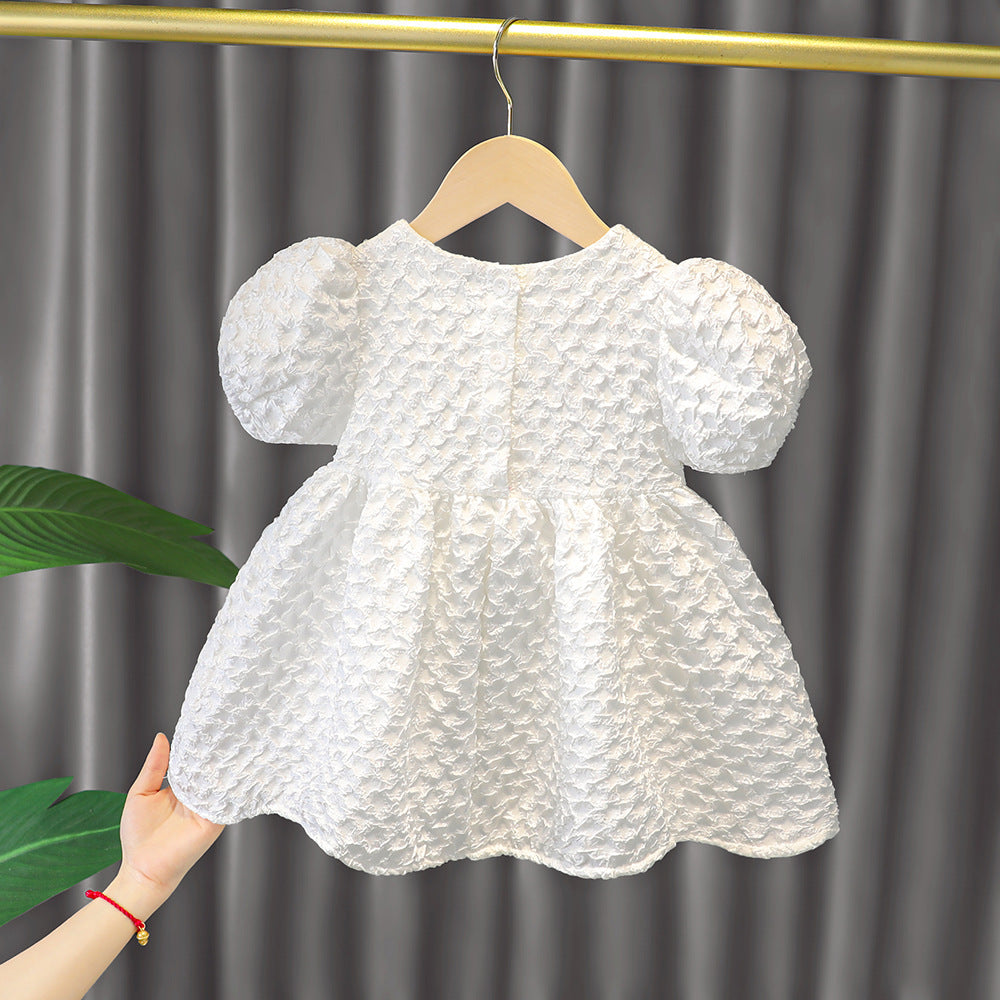[340157] - Dress Import Gaun Pesta Lengan Pendek Balon Anak Perempuan - Motif Tangled Pattern