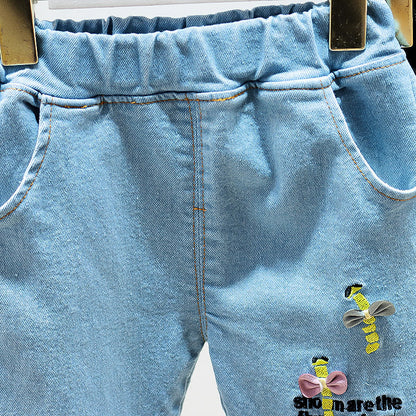 [352352] - Celana Panjang Jeans Duyung Anak Perempuan - Motif Flowers Of Our