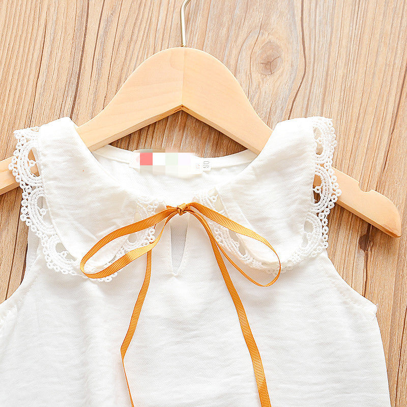 [368511] - Setelan Blouse Kutung Ootd Anak Perempuan - Motif Rope Collar