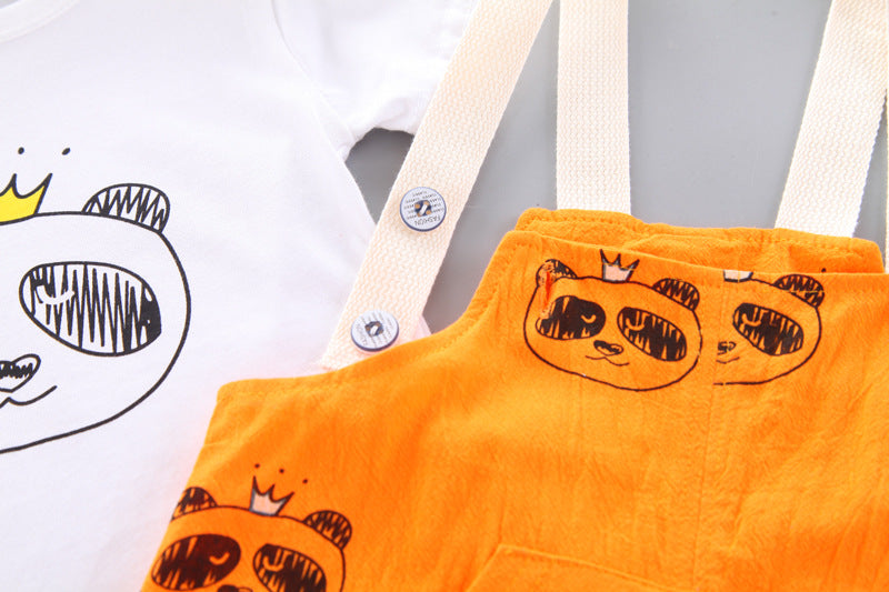 [368369] - Setelan Overall Anak Perempuan - Motif Panda Face